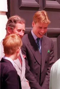Prince William at Clarence House August 1998 smiles as he chats with his father Prince William at Clarence House August 1998 smiles as he chats with his father