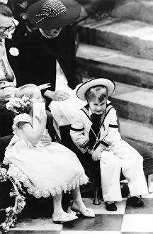 Prince William and Laura Fellowes at the wedding of Prince Andrew and Sarah Ferguson Prince William and Laura Fellowes at the wedding of Prince Andrew and Sarah Ferguson