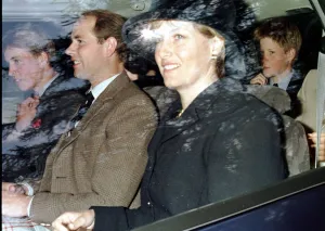 Prince William Prince Harry Prince Edward Sophie Rees Jones August 1998 in car going to Prince William Prince Harry Prince Edward Sophie Rees Jones August 1998 in car going to