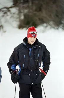 Prince William on the ski slopes of Klosters during an official photocall. January 1998 Prince William on the ski slopes of Klosters during an official photocall. January 1998