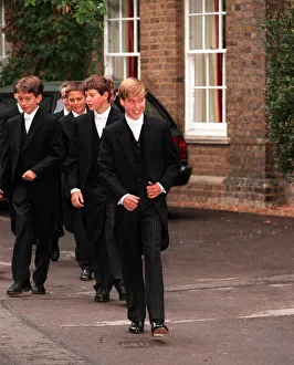 Prince William in uniform on his first day at Eton September 1995 Prince William in uniform on his first day at Eton September 1995