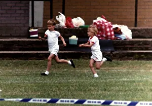 Prince William winning relay race in school sports day Prince William winning relay race in school sports day