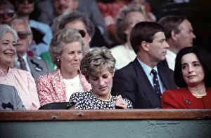 Princes Diana attends the Mens Singles Final between Michael Stich Princes Diana attends the Mens Singles Final between Michael Stich