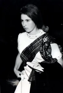 Princess Anne at Perth Hunt ball in 1968 wearing tartan sash Princess Anne at Perth Hunt ball in 1968 wearing tartan sash