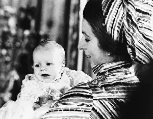 Princess Anne with her son Peter Phillips at his baptism at Buckingham Palace Princess Anne with her son Peter Phillips at his baptism at Buckingham Palace