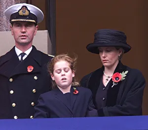 Princess Beatrice being helped by Sophie Rhys Jones November 1999 as she faints during Princess Beatrice being helped by Sophie Rhys Jones November 1999 as she faints during