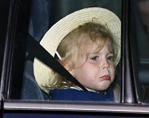 Princess Beatrice seated in car looking unhappy Princess Beatrice seated in car looking unhappy