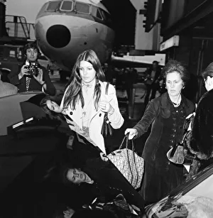 Princess Caroline of Monaco arriving at Heathrow Airport with her mother from Nice to Princess Caroline of Monaco arriving at Heathrow Airport with her mother from Nice to
