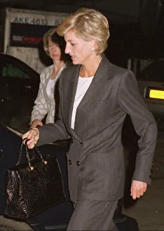 Princess Diana arriving back at Heathrow Airport, London following her brief visit to Princess Diana arriving back at Heathrow Airport, London following her brief visit to