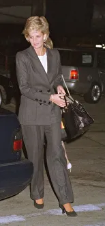 Princess Diana arriving back at Heathrow Airport, London following her brief visit to Princess Diana arriving back at Heathrow Airport, London following her brief visit to