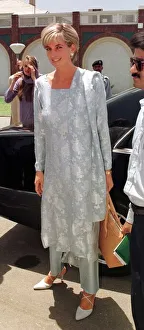 Princess Diana arriving at Lahore Airport in Lahore, Pakistan for a short visit to raise Princess Diana arriving at Lahore Airport in Lahore, Pakistan for a short visit to raise