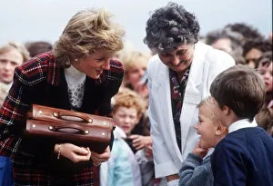 Princess Diana with children from Malcolm Sargent home during a visit to Prestwick Princess Diana with children from Malcolm Sargent home during a visit to Prestwick