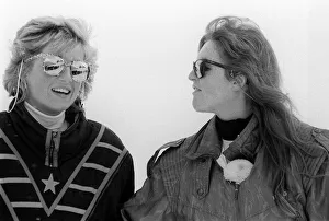 Princess Diana and Duchess of York while on a skiing holiday in Klosters, Switzerland Princess Diana and Duchess of York while on a skiing holiday in Klosters, Switzerland