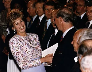 Princess Diana laughing with Prince Charles after meeting members of England' Princess Diana laughing with Prince Charles after meeting members of England'