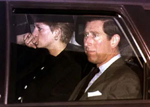 Princess Diana leaving the ski resort of Lech, Austria for home with husband Prince Princess Diana leaving the ski resort of Lech, Austria for home with husband Prince