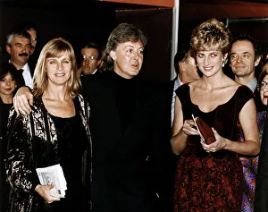 Princess Diana meeting Paul McCartney and his wife Linda after a performance of his Princess Diana meeting Paul McCartney and his wife Linda after a performance of his