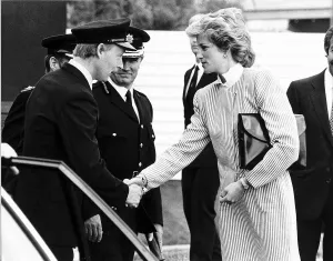 Princess Diana meets fire crew who attended the scene of the British Airtours passenger Princess Diana meets fire crew who attended the scene of the British Airtours passenger
