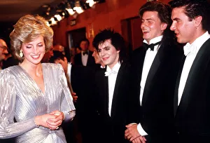 Princess Diana meets Nick Rhodes John Taylor and Simon Le Bon of Duran Duran at the royal Princess Diana meets Nick Rhodes John Taylor and Simon Le Bon of Duran Duran at the royal