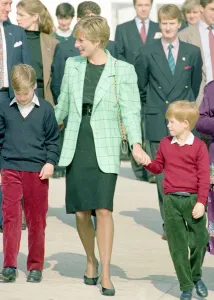 Princess Diana with Prince Harry and William board a Candian military helicopter after Princess Diana with Prince Harry and William board a Candian military helicopter after