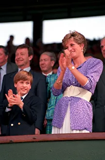 PRINCESS DIANA AND PRINCE WILLIAM WATCH THE TENNIS AT WIMBLEDON 1991 PRINCESS DIANA AND PRINCE WILLIAM WATCH THE TENNIS AT WIMBLEDON 1991