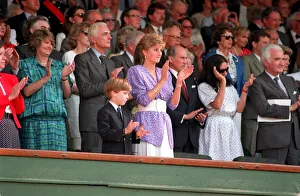 PRINCESS DIANA AND PRINCE WILLIAM WATCH THE TENNIS AT WIMBLEDON 1991 - 06/07/1991 PRINCESS DIANA AND PRINCE WILLIAM WATCH THE TENNIS AT WIMBLEDON 1991 - 06/07/1991