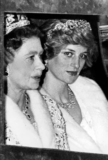 Princess Diana and the Queen in carriage going to State Opening of Parliament - November Princess Diana and the Queen in carriage going to State Opening of Parliament - November