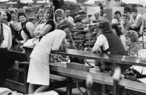 Princess Diana seen here chatting with machinists Doreen Princess Diana seen here chatting with machinists Doreen
