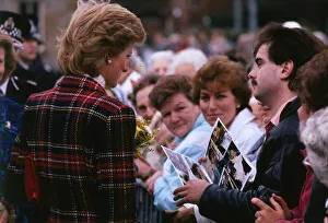 Princess Diana talking to crowds on a walkabout during a visit to Prestwick, Scotland Princess Diana talking to crowds on a walkabout during a visit to Prestwick, Scotland