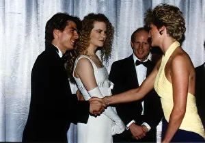 Princess Diana talks to actor Tom Cruise and his wife actress Nicole Kidman at Princess Diana talks to actor Tom Cruise and his wife actress Nicole Kidman at