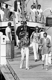 Princess Grace of Monaco hosts Princess Anne for lunch aboard her family schooner Cecelia Princess Grace of Monaco hosts Princess Anne for lunch aboard her family schooner Cecelia