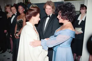 Princess Margaret meets Elizabeth Taylor at a gala dinner in aid of the AIDS Crisis Trust Princess Margaret meets Elizabeth Taylor at a gala dinner in aid of the AIDS Crisis Trust