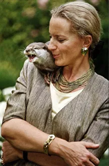 Princess Michael of Kent with an otter on her shoulder Princess Michael of Kent with an otter on her shoulder