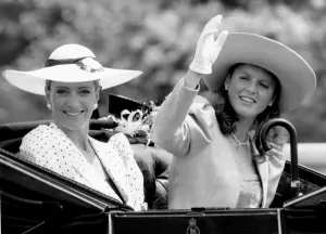 Princess Michael of Kent with Sarah Ferguson in procession at Royal Ascot June 1986 Princess Michael of Kent with Sarah Ferguson in procession at Royal Ascot June 1986