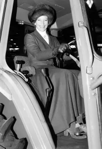 Princess Michael of Kent sits on tractor at Smithfield Show December 1984 Princess Michael of Kent sits on tractor at Smithfield Show December 1984