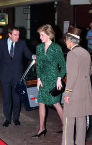 THE PRINCESS OF WALES WEARING GREEN DRESS OCTOBER 1989 COPYRIGHT EXPRESS THE PRINCESS OF WALES WEARING GREEN DRESS OCTOBER 1989 COPYRIGHT EXPRESS