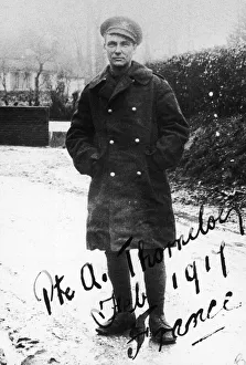 Private Albert Thorneloe of the MAchine Gun Regiment poses for the camera in France 1917 Private Albert Thorneloe of the MAchine Gun Regiment poses for the camera in France 1917
