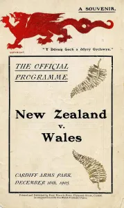 The programme for the famous victory over the All Blacks - Wales v New Zealand - December The programme for the famous victory over the All Blacks - Wales v New Zealand - December