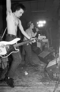 Punk band The Sex Pistols in concert in Holland. 1977 Punk band The Sex Pistols in concert in Holland. 1977
