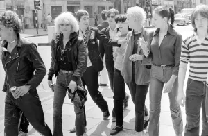 Punk Rockers the Kings Road who clashed with a group of Teddy Boys. London, July 1977 Punk Rockers the Kings Road who clashed with a group of Teddy Boys. London, July 1977