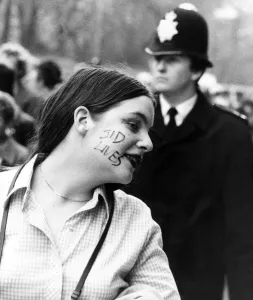 Punk Rockers meeting at Sloane Square, London for a march to Hyde Park to commemorate Punk Rockers meeting at Sloane Square, London for a march to Hyde Park to commemorate