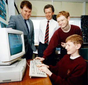 Pupils John Dunhill, seated, and Matthew Begg, both aged 15 Pupils John Dunhill, seated, and Matthew Begg, both aged 15