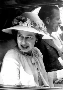 The Queen and Duke of Edinburgh in back of car - July 1979 The Queen and Duke of Edinburgh in back of car - July 1979