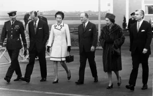 The Queen, Duke of Edinburgh and Princess Anne, at London Heathrow Airport The Queen, Duke of Edinburgh and Princess Anne, at London Heathrow Airport