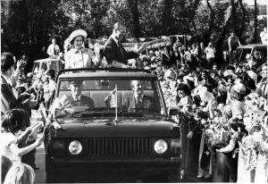 Queen Elizabeth II and The Duke of Edinburgh are driven though South Park, Bootle Queen Elizabeth II and The Duke of Edinburgh are driven though South Park, Bootle