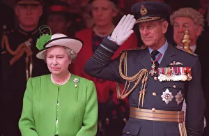 Queen Elizabeth II and Prince Philip during the Gulf War parade at Buckingham Palace Queen Elizabeth II and Prince Philip during the Gulf War parade at Buckingham Palace