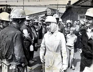 Queen Elizabeth II and Prince Philip meet Miners and Pit B officials during a tour of Queen Elizabeth II and Prince Philip meet Miners and Pit B officials during a tour of