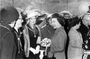 Queen Elizabeth II and Prince Philip share a joke with Lord Mayor of Newcastle Bennie Queen Elizabeth II and Prince Philip share a joke with Lord Mayor of Newcastle Bennie