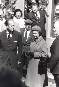 Queen Elizabeth II and Prince Philip visiting the set of Coronation Street. May 1982 Queen Elizabeth II and Prince Philip visiting the set of Coronation Street. May 1982