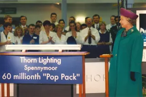 Queen Elizabeth II and Prince Phillip visit the Thorn Lighting Factory in Spennymoor Queen Elizabeth II and Prince Phillip visit the Thorn Lighting Factory in Spennymoor