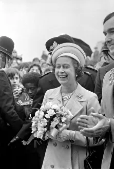Queen Elizabeth II rocked with laughter at Pepys Estate, Deptford, today Queen Elizabeth II rocked with laughter at Pepys Estate, Deptford, today